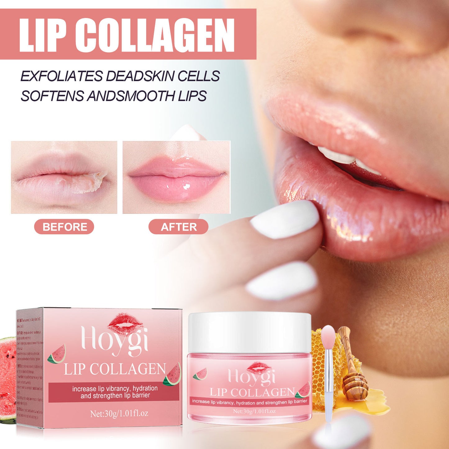 Watermelon Flavor Lip Balm Hydrating Freeze-dried Cracking