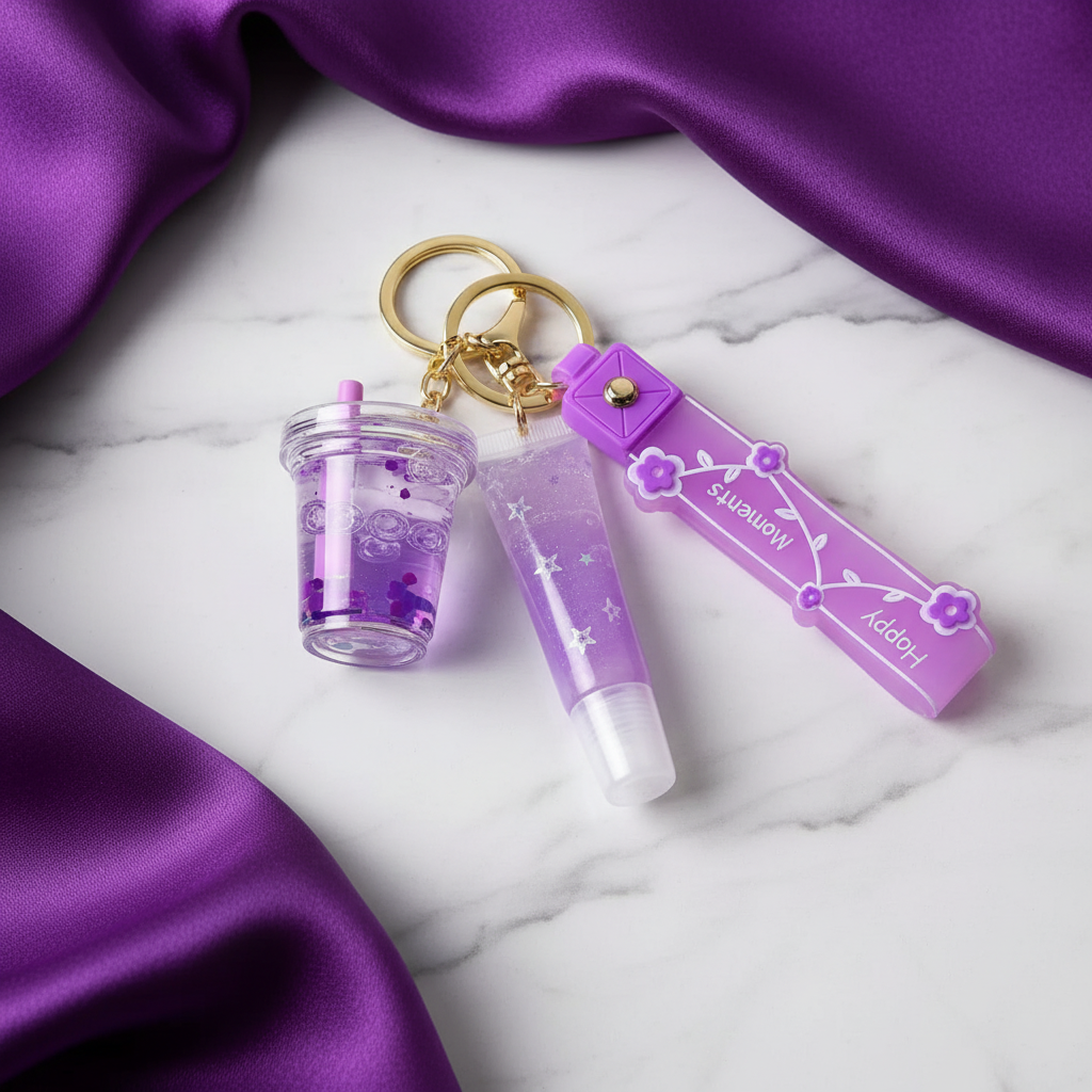 YOLELUX Keychain Gloss - Luxury Mirror Keychain with Lip Gloss